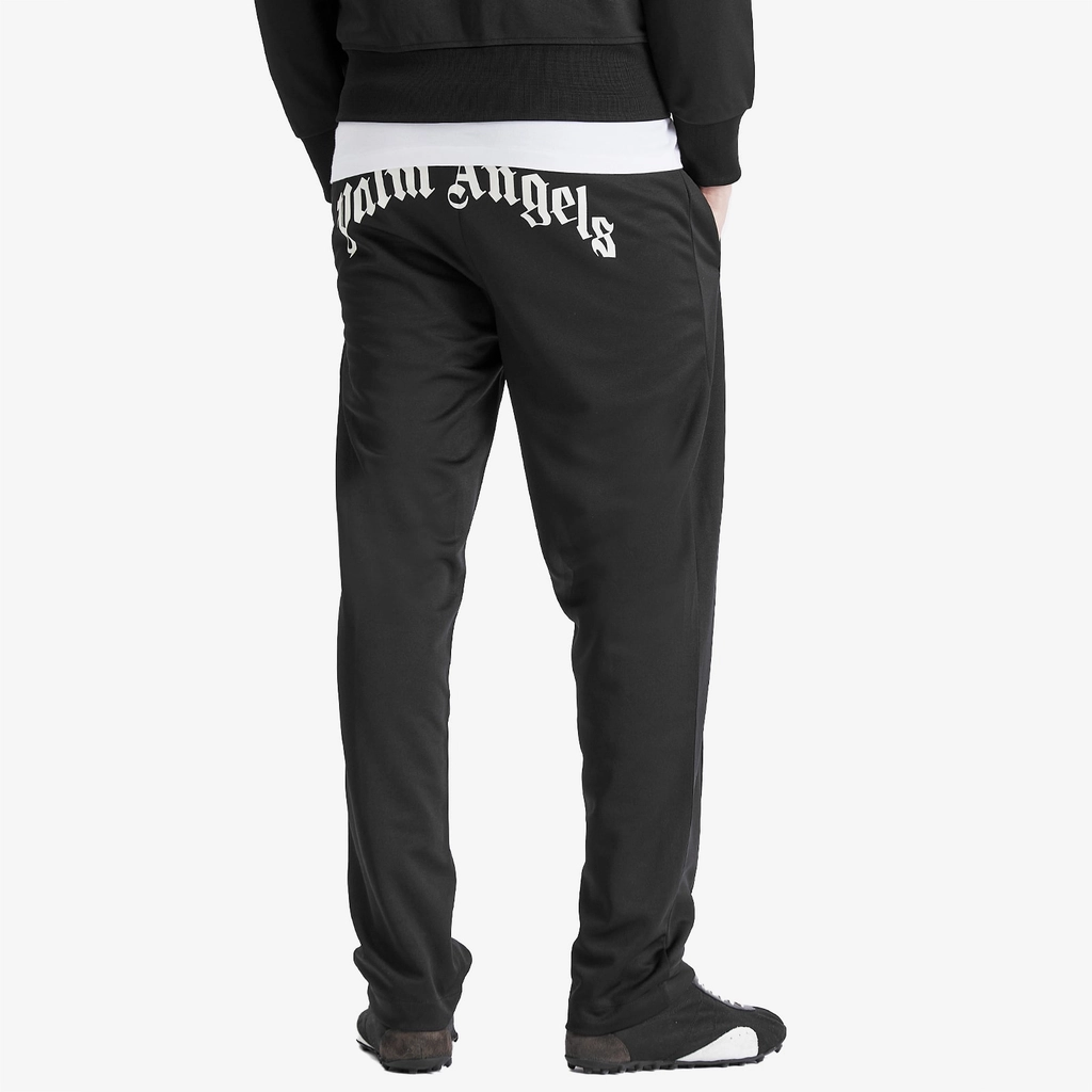 Palm Angels Men's Curved Logo Sweat Pants Black